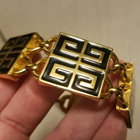 Givenchy Vintage 4G Logo Bracelet 1977 Gold-Plated Collector - Picture 8 of 16